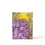 GOLD PURPLE LACE FLOWERS AND COLORFUL GEMSTONES POSTCARD
