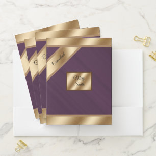 Gold Purple Luxury Pocket Folder