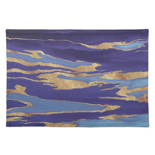 Gold Purple Marble Abstract Painting Cloth Placemat