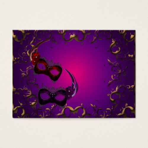 Gold Purple Masquerade Party Admission Tickets Business Card