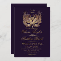 Gold Purple Masquerade Wedding
