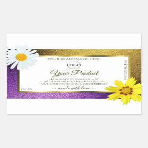 Gold Purple Metallic White Product Labels Add Logo
