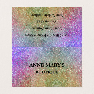 Gold Purple Pink Glitter Glam Hair Salon Spa Cute Business Card