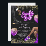 Gold Purple Sneaker Disco Ball Girl 16th Birthday Invitation<br><div class="desc">Gold Purple Sneaker Disco Ball Girl 16th Birthday Invitation</div>