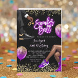 Gold Purple Sneaker Disco Ball Girl 16th Birthday Invitation<br><div class="desc">Gold Purple Sneaker Disco Ball Girl 16th Birthday Invitation</div>