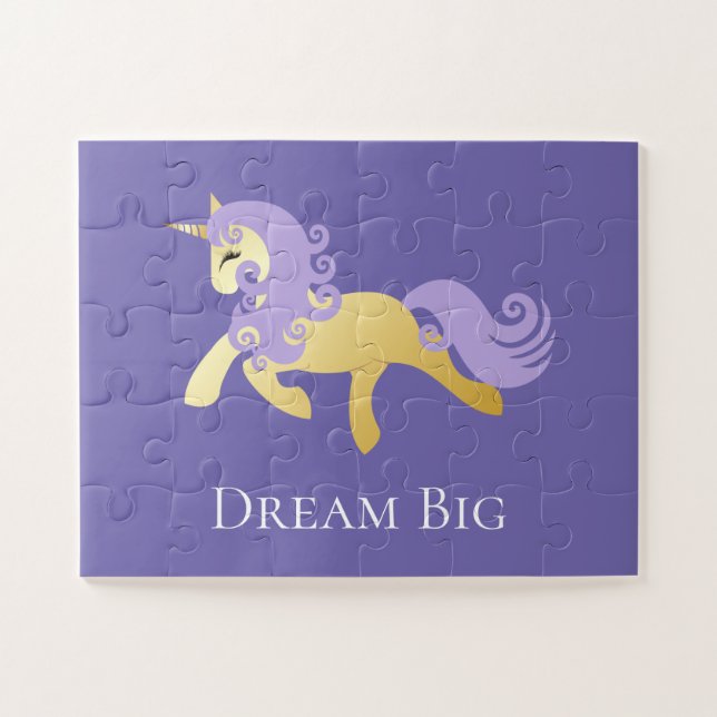 Gold Purple Unicorn   Jigsaw Puzzle (Horizontal)