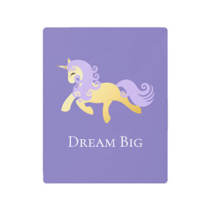 Gold Purple Unicorn Metal Print