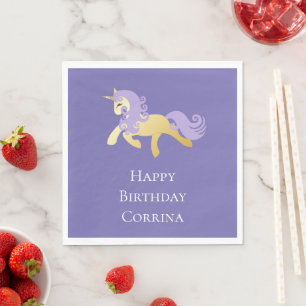Gold Purple Unicorn   Napkins