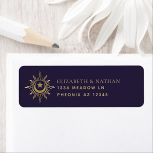 Gold & Purple Vintage Tarot Gothic Wedding Label