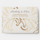 Gold Purple Vintage Wedding Envelope (Back (Top Flap))