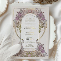 Gold Purple Vintage Wedding William Morris
