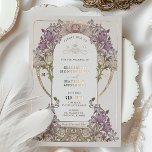 Gold Purple Vintage Wedding William Morris Foil Invitation<br><div class="desc">Art Nouveau Vintage Silver, Gold, or Rosegold Foil wedding invitations by William Morris in a floral, romantic, and whimsical design. Victorian flourishes complement classic art deco fonts. Please enter your custom information, and you're done. If you wish to change the design further, click the blue "Customize It" button. Thank you...</div>