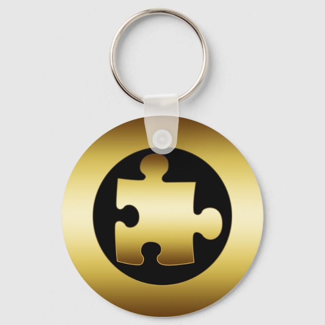 GOLD PUZZLE PIECE KEYCHAIN (Front)