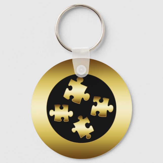 GOLD PUZZLE PIECES KEYCHAIN (Front)