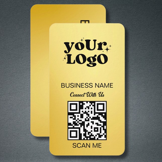 Gold QR Code Business Logo | Black Gold Modern Business Card (Creator Uploaded)