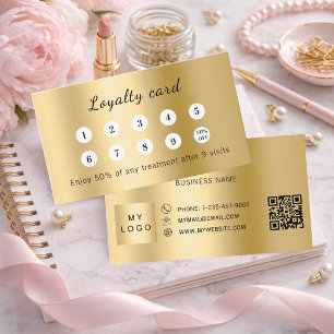 Gold qr code business logo loyalty card