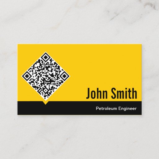 Customizable Gold QR Code Petroleum Engineer Business Card