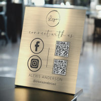 Gold QR Connect With Us Business Logo Social Media