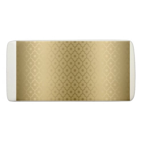 Gold Quatrefoil On Gold Background Eraser