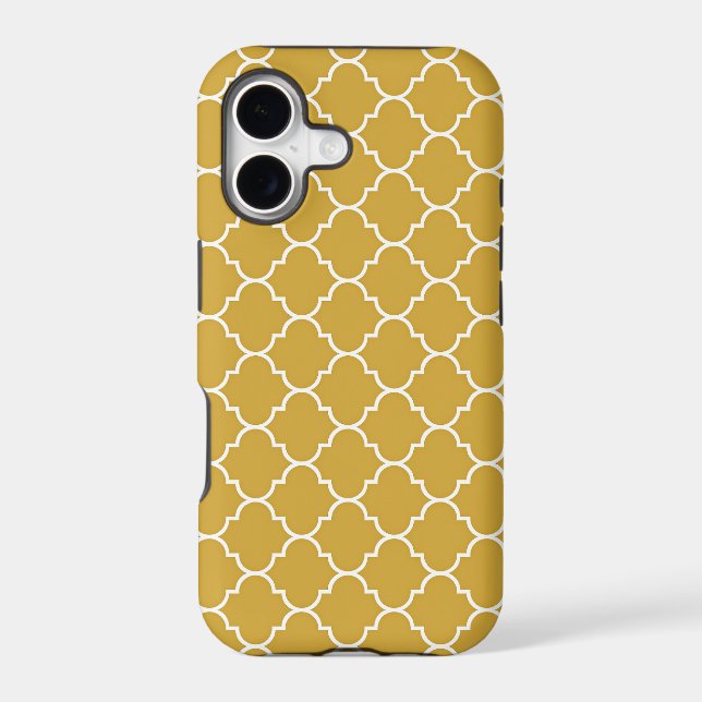 Gold Quatrefoil Pattern Case-Mate iPhone Case (Back)
