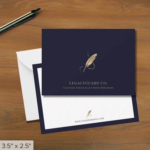 Gold Quill Estate Note Card
