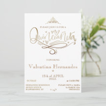 Gold Quinceañera Invitation Template