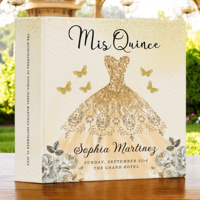 Gold Quinceanera Photo Album and Planner 3 Ring Binder (Creator Uploaded)