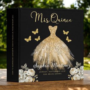 Gold Quinceanera Photo Album and Planner 3 Ring Binder