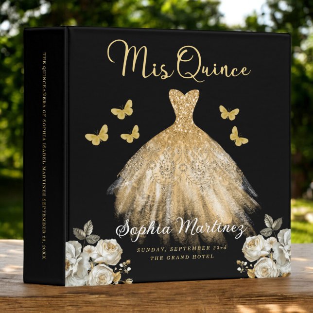 Gold Quinceanera Photo Album and Planner 3 Ring Binder (Creator Uploaded)