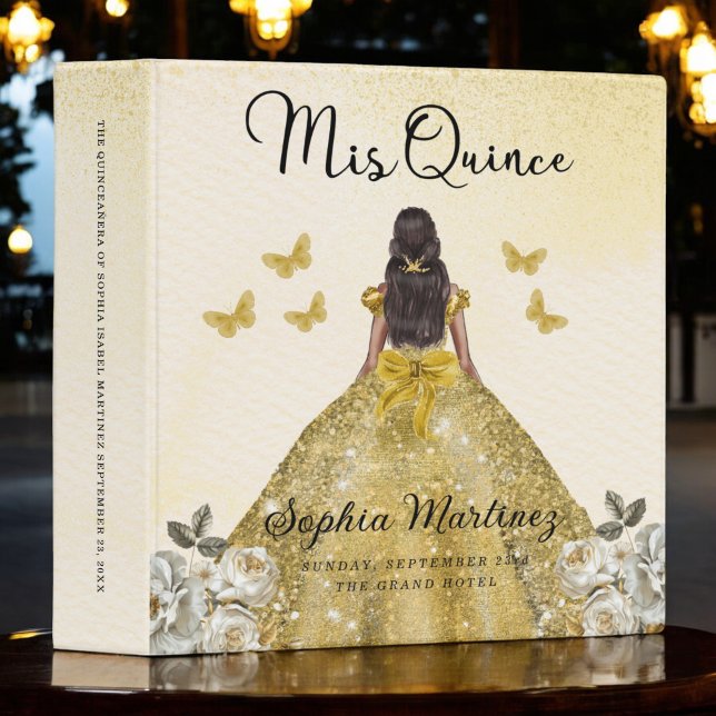 Gold Quinceanera Photo Album and Planner 3 Ring Binder (Creator Uploaded)