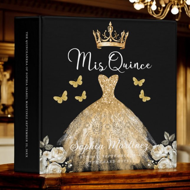 Gold Quinceanera Photo Album and Planner 3 Ring Binder (Creator Uploaded)