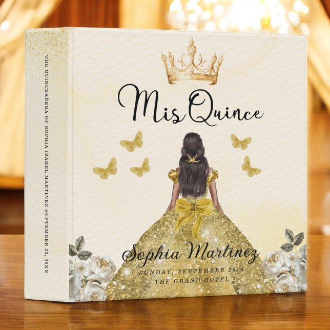 Gold Quinceanera Photo Album and Planner 3 Ring Binder (Creator Uploaded)