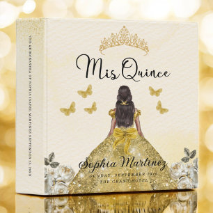Gold Quinceanera Photo Album and Planner 3 Ring Binder