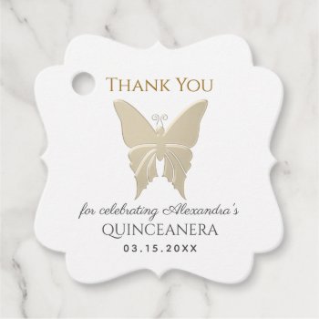 Gold Quinceanera Thank You Favor Tags by BWGold at Zazzle