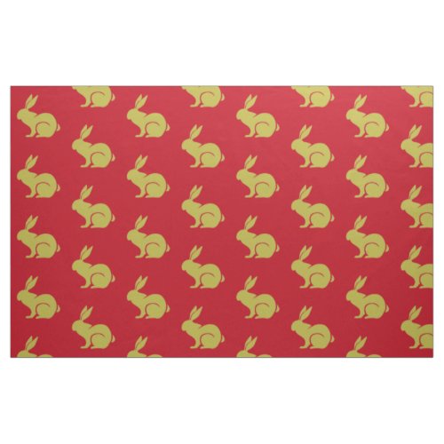 Gold Rabbits Design Fabric