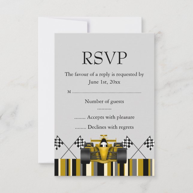 Gold Race Car RSVP (Front)