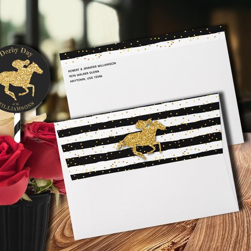 Gold Race Horse Derby  Envelope