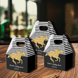 Gold Racehorse Derby Bridal Shower Favor Boxes