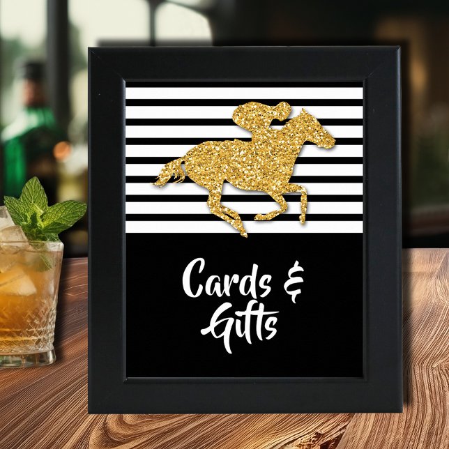 Gold Racehorse Derby Cards & Gifts Poster (Gold racehorse Derby Cards & Gifts poster INSTANT DOWNLOAD and/or PRINTED, (frame not included))