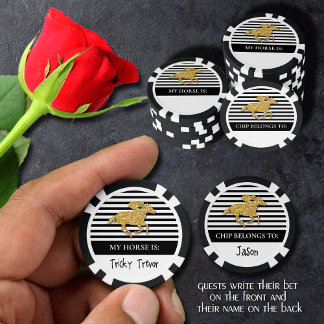 Gold Racehorse Derby Day Poker Chips