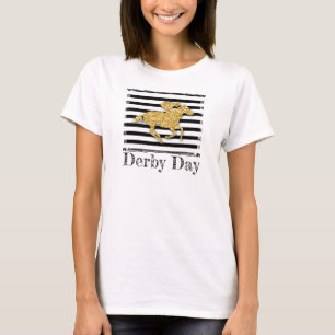 Gold Racehorse Derby Day T-Shirt
