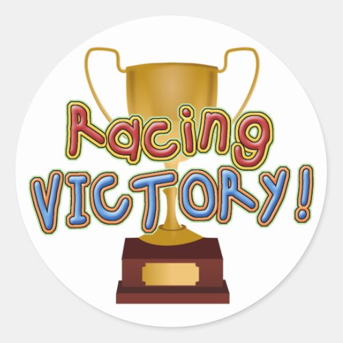 Gold Racing Trophy Sticker