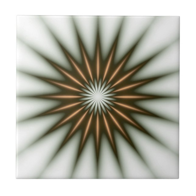 Gold Radiant Pattern Ceramic Tile (Front)