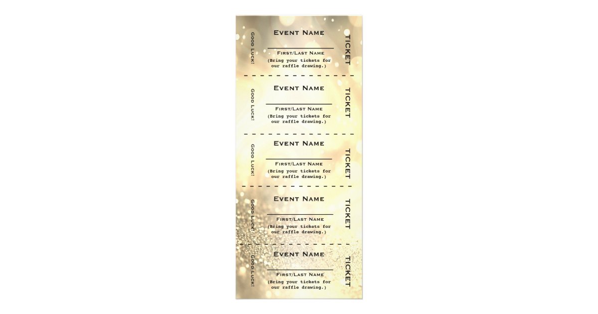 Gold Raffle Ticket Rack Card | Zazzle