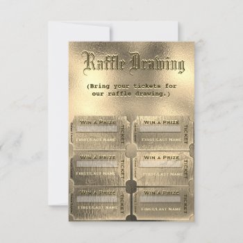 Gold Raffle Tickets Invitation by GlitterInvitations at Zazzle