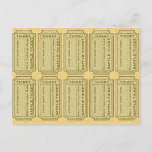 Gold Raffle Tickets Postcard