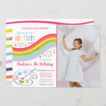 Gold Rainbow Art Party Dress For A Mess Birthday Invitation