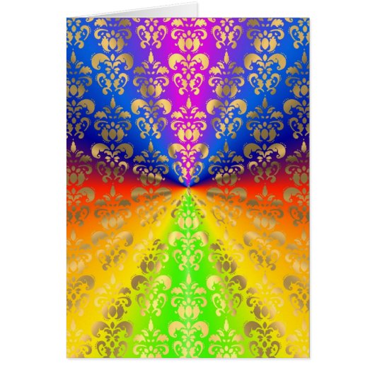 Gold rainbow damask cards (Front)