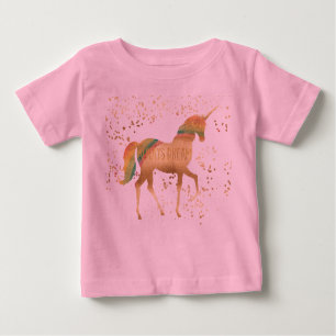 Gold Rainbow Dream Unicorn Baby T-Shirt