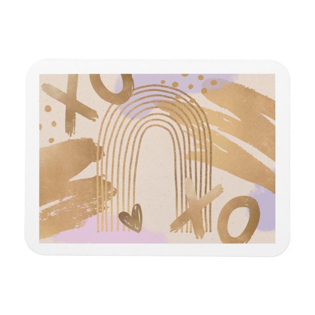 Gold Rainbow XOXO Magnet (Horizontal)